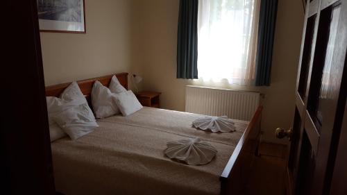 考波什堡莱提蒂亚住宿加早餐旅馆的一间卧室配有一张带两个枕头的床