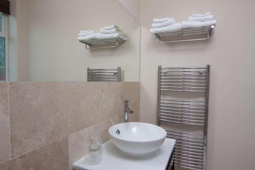 阿布罗斯布鲁菲尔德精品住宿加早餐旅馆的浴室配有白色水槽和毛巾