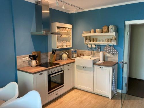 Klein & Fein, Appartement- und Zimmervermietung的厨房或小厨房
