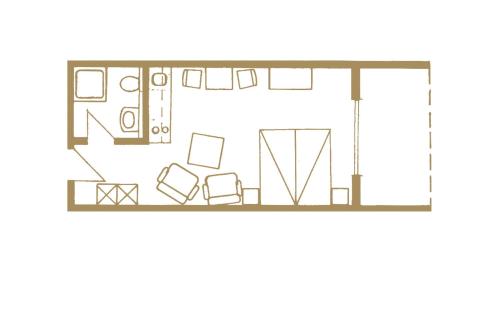 Neu KlockenhagenFerienwohnung "Greifswald"的家具的房屋的平面图