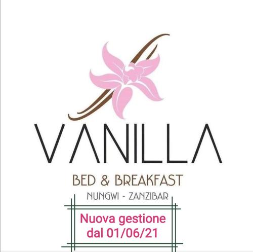 南威Vanilla的一张带粉红色花的住宿加早餐旅馆徽标