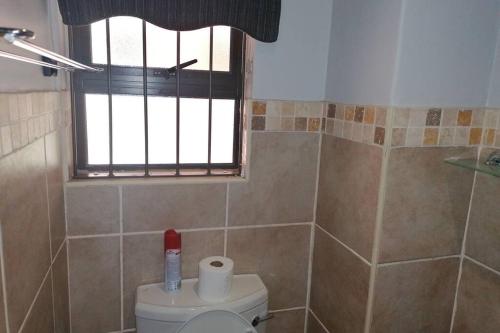 布隆方丹BEAUTIFUL APARTM B10 SITUATED IN BAINS GAME LODGE的一间带卫生间和窗户的浴室