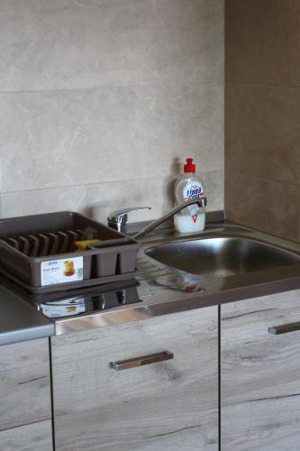 查查克Exceptional Accommodation的厨房柜台设有水槽和水槽