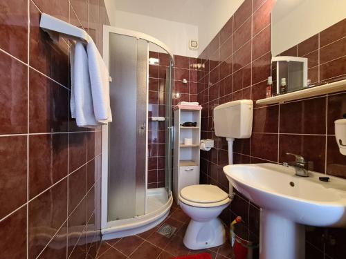 拉巴克Apartment Rabac 2127的一间带卫生间和水槽的浴室