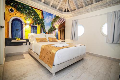 Hotel Boutique Callecitas de San Diego客房内的一张或多张床位