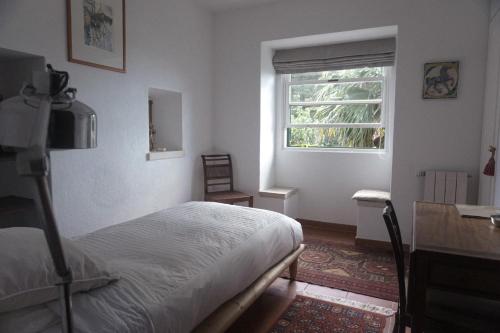 辛特拉Isa's Home的一间卧室设有一张床和一个窗口