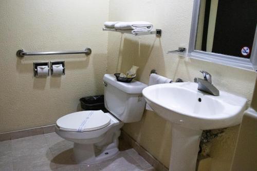 瓜达拉哈拉Hotel Santa Irene Guadalajara的浴室配有白色卫生间和盥洗盆。