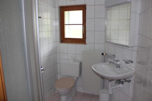 芙露姆赛山柴特古德公寓的白色的浴室设有卫生间和水槽。