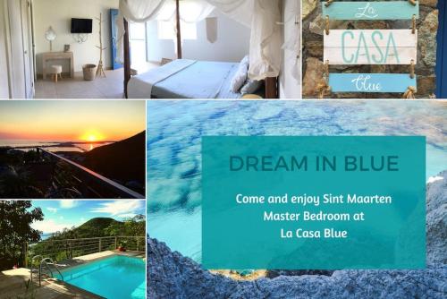 KoolbaaiAquamarine, private room in Villa Casa Blue pool sea view的照片与酒店客房和游泳池相拼合