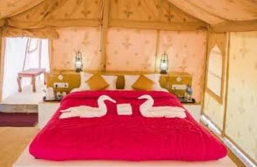Jaisalmer best desert Safari Camp客房内的一张或多张床位
