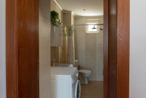 大特尔诺沃Apartment Veda的浴室设有白色卫生间、水槽和卫生间。