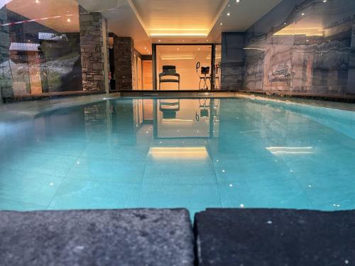 佩塞克鲁瓦The French Lodge的在酒店房间的一个大型游泳池