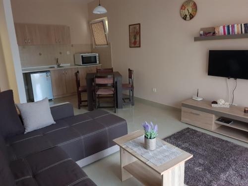 蒂瓦特Apartmani Irena的客厅配有沙发和桌子
