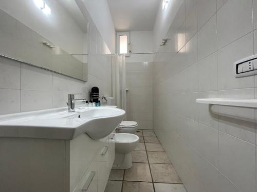 塔维亚诺MARTINA HOLIDAYS HOUSE的白色的浴室设有水槽和卫生间。