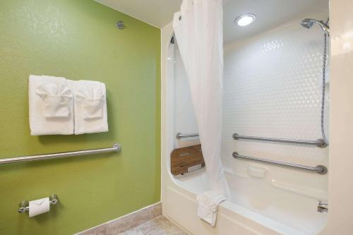 大急流城格兰德拉匹兹司丽普旅馆及套房酒店的带淋浴和卫生间的浴室