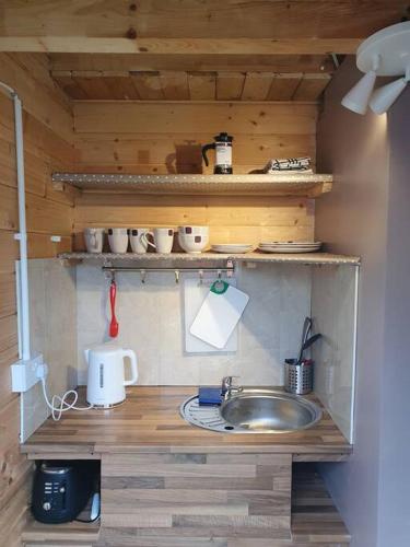 韦克斯福德17b DB Airbnb的一个小房子里一个带水槽的厨房