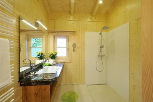 里姆斯廷格兰姆朴洛夫度假屋的一间带水槽和淋浴的浴室