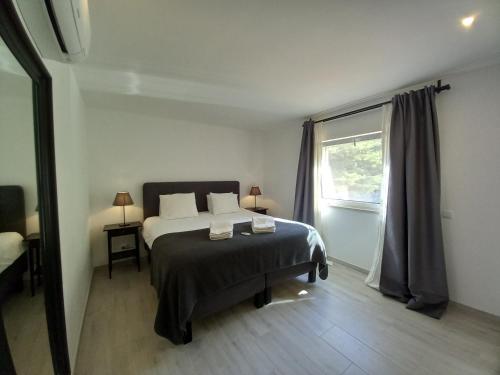 拉戈斯Manuel Apartment - Belch1952的一间卧室设有一张床和一个窗口