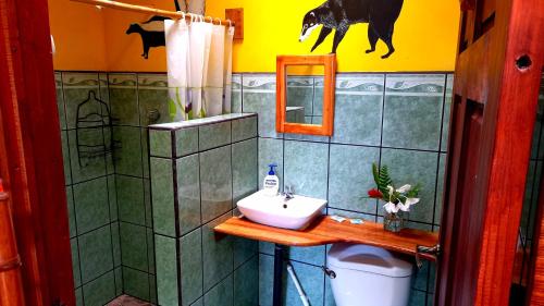 德雷克Encanto Lodge的一间带水槽和卫生间的浴室
