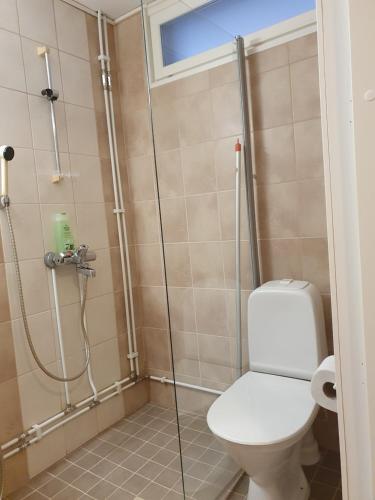 海尔迈哈尔玛嘉实坎洛玛公寓酒店的一间带卫生间和淋浴的浴室