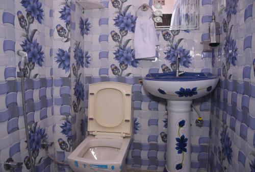 斋浦尔Laxmi Residence的一间带卫生间和水槽的浴室