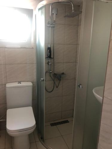 普里什蒂纳塔夫的小房子公寓的一间带卫生间和淋浴的浴室