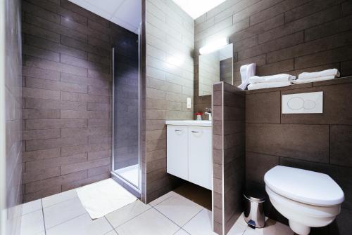 奥纲赖泽索瑞特酒店的一间带卫生间和淋浴的浴室