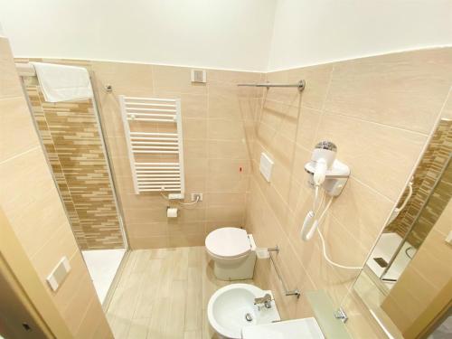 雷焦卡拉布里亚B&B De Nava Suite的一间带卫生间和淋浴的小浴室