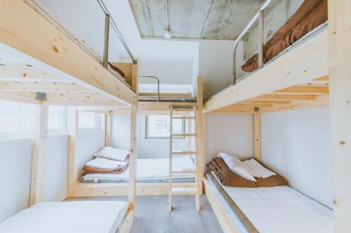 札幌青年旅舍客房内的一张或多张床位