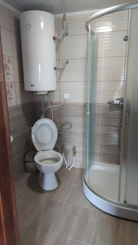 沃罗赫塔Приватна садиба "Гереджука"的一间带卫生间和淋浴的浴室