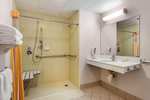 克利尔沃特圣彼得-克利尔沃特机场拉昆塔套房酒店的一间带水槽和淋浴的浴室