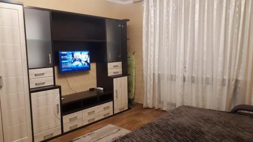 克洛佩夫尼茨基Апартаменты, 2 комн. 6 мест的娱乐中心设有带电视的客厅