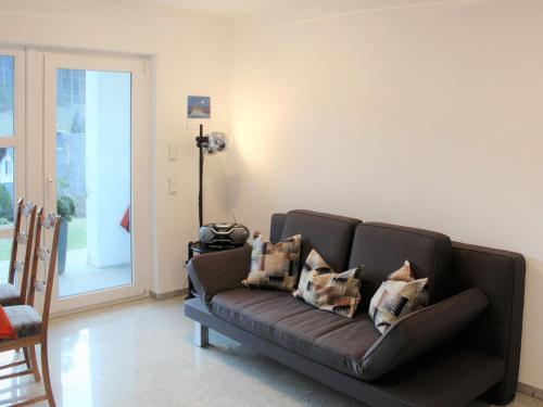 艾森巴哈艾森巴赫公寓的客厅配有带枕头的棕色沙发
