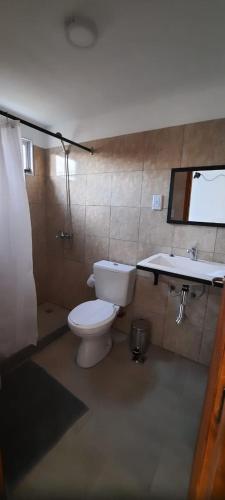 埃尔卡拉法特Tambo Aparts的一间带卫生间和水槽的浴室