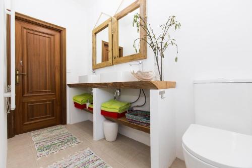 德尼亚Finca Pepe 2的一间带水槽、卫生间和镜子的浴室