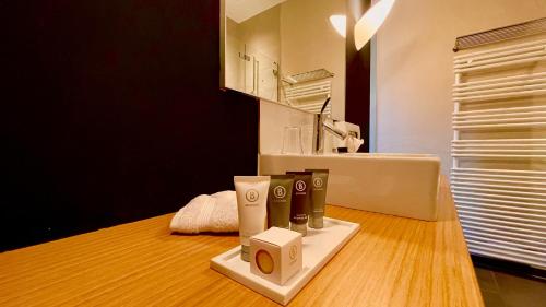 迈林根索瓦热公园酒店的浴室设有水槽和品牌产品台面