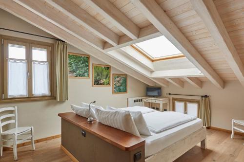 菲登扎阿尔巴德尔博尔戈乡村民宿的一间卧室设有一张大床和天窗