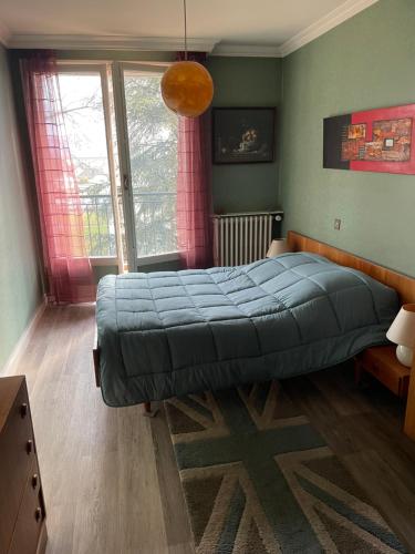 安锡LE CHOUKI的一间卧室设有一张大床和一个大窗户