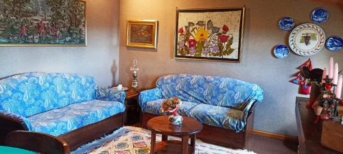 利维松多里La Finestra sul Colle的客厅配有两张沙发和一张桌子