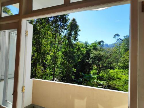 纳拉坦尼亚Queensark的开放式窗户,享有树林美景