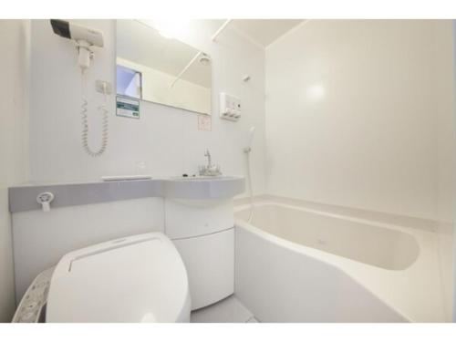 东京R&B Hotel Tokyo Toyocho - Vacation STAY 40492v的浴室配有卫生间、盥洗盆和浴缸。