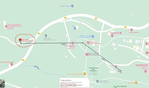 科帕奥尼克Sunčana Planina - Apartmani Wombat的一张带度假村地图的度假村地图