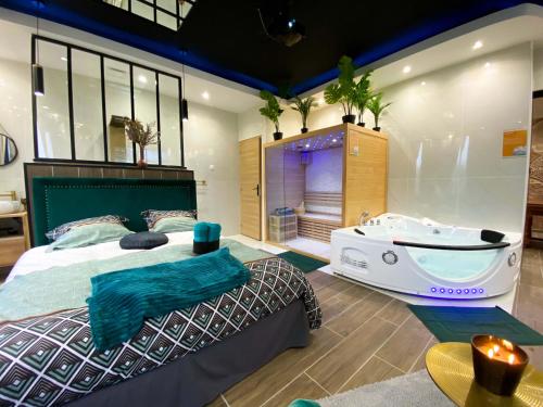 Capsule Egypte - Jacuzzi - Sauna - Billard - Netflix & Home cinéma - Nintendo switch & jeu -客房内的一张或多张床位