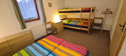卢德维克夫小马公寓的一间卧室设有两张双层床和梯子