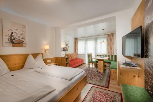 巴特霍夫加施泰因Pension Maria的酒店客房设有床和客厅。