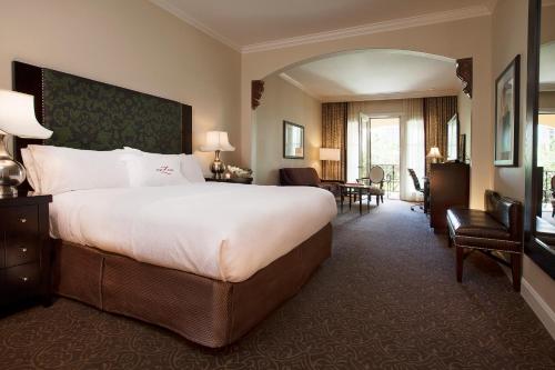 达拉斯萨萨达拉斯酒店的一间带大床的卧室和一间客厅