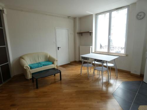 南希Appartement Charmant, quartier calme的客厅配有沙发和桌子