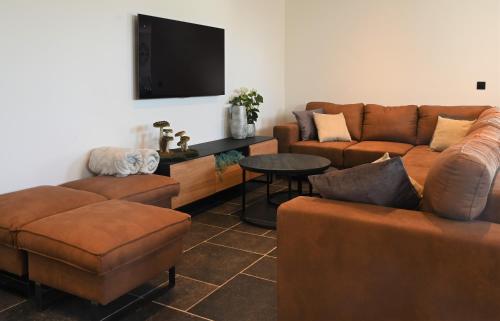 佐内贝克De Sint-Antoniushoeve的客厅配有两张沙发和一台电视机