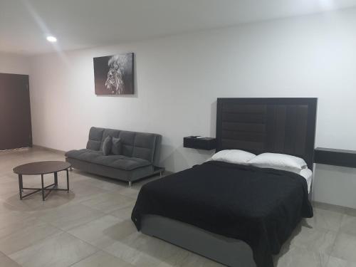佩尼亚斯科港Life的一间卧室配有一张床和一张沙发