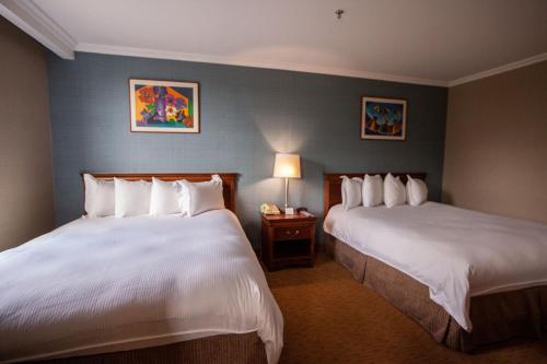 El TigreEurobuilding Express El Tigre的酒店的客房 - 带2张带白色枕头的床